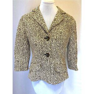 Coldwater Creek black and tan two button short jacket